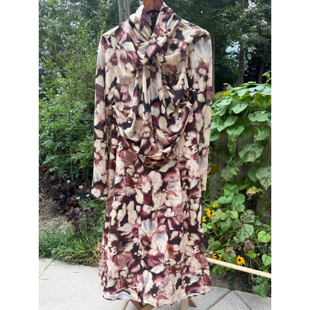 ELOQUII Floral Draped cowl Top Pants Set Plus 22/24 Top 20 Pants Artsy Boho